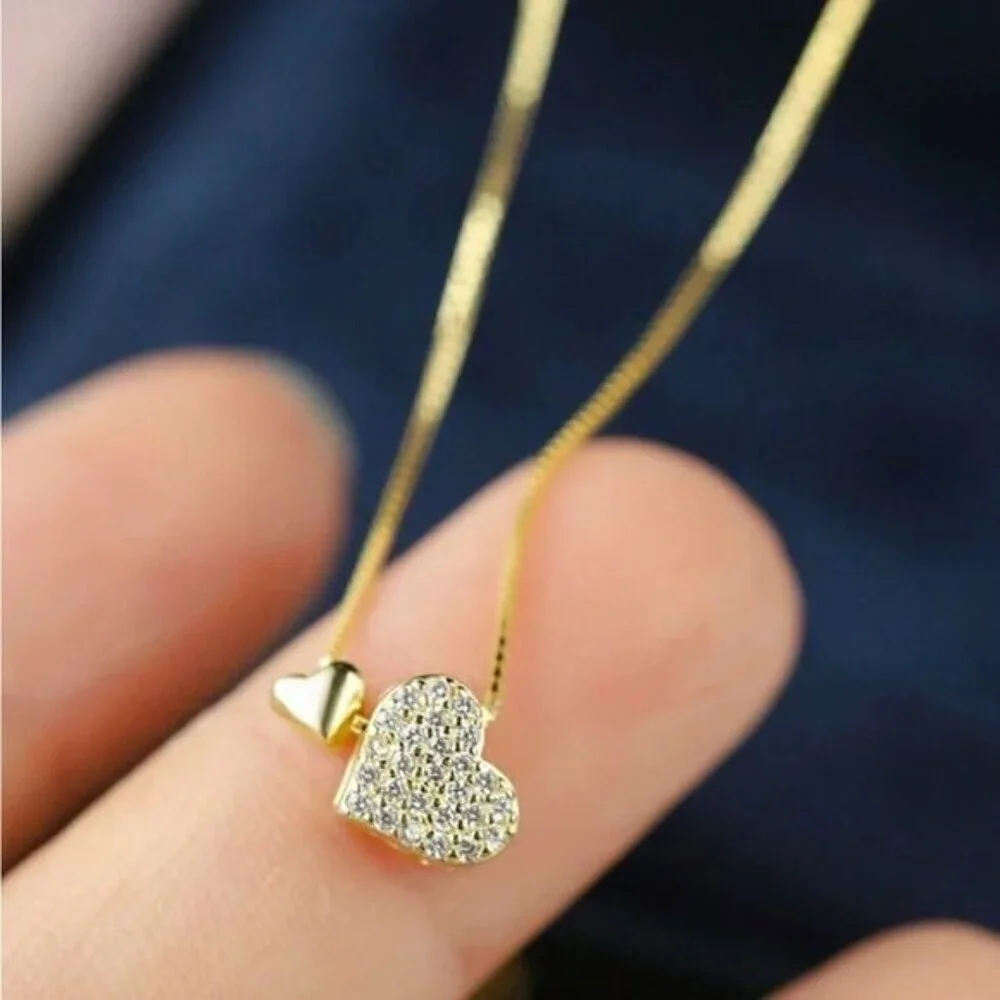 S925 Sterling Silver Plated With White Gold Necklace - Picture 3 of 4